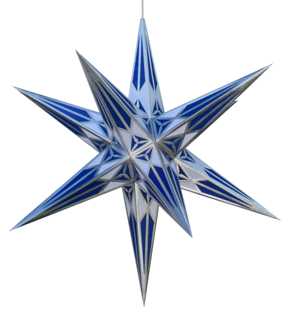Hartensteiner Weihnachtsstern Silber-Blau