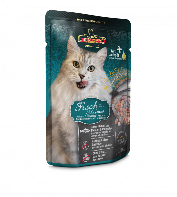 Leonardo Fisch & Shrimps mit Lachsöl 85g Leonardo Fisch & Shrimps mit Lachsöl 85g